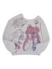 KIRSH X Pitu Graphic Off-Shoulder Crop Sweatshirt [Melange Grey]
