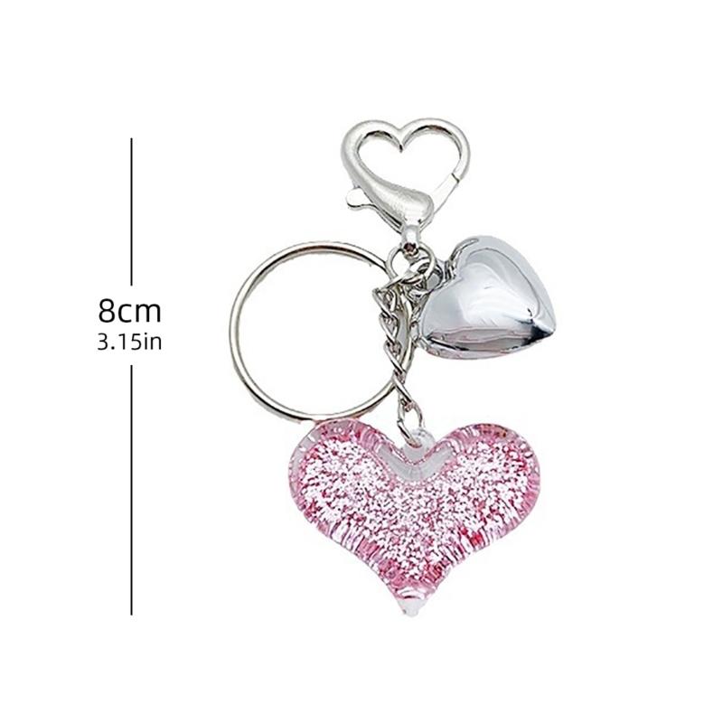 Colorful Heart Pendant Keychain Love Shapes Cellphones Straps for Women and Girls Unique Bag Pendant Stylish Phone Charm