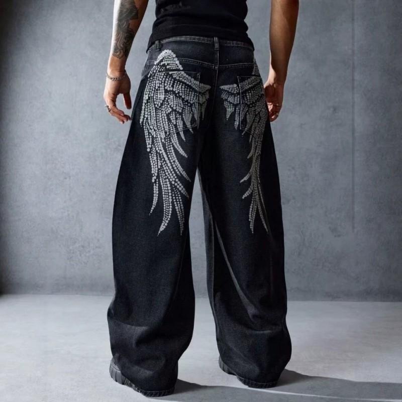 Mens Retro Washed Denim Jeans With