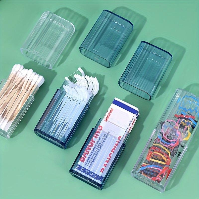 Travel In Style with This Compact Transparent Travel Storage Box - Perfect Bathroom Organizer & Cotton Swab Holder Combo!