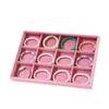 Storage Pink Earring Display Tray Stackable Rectangular Fabric Jewelry Box  Ring