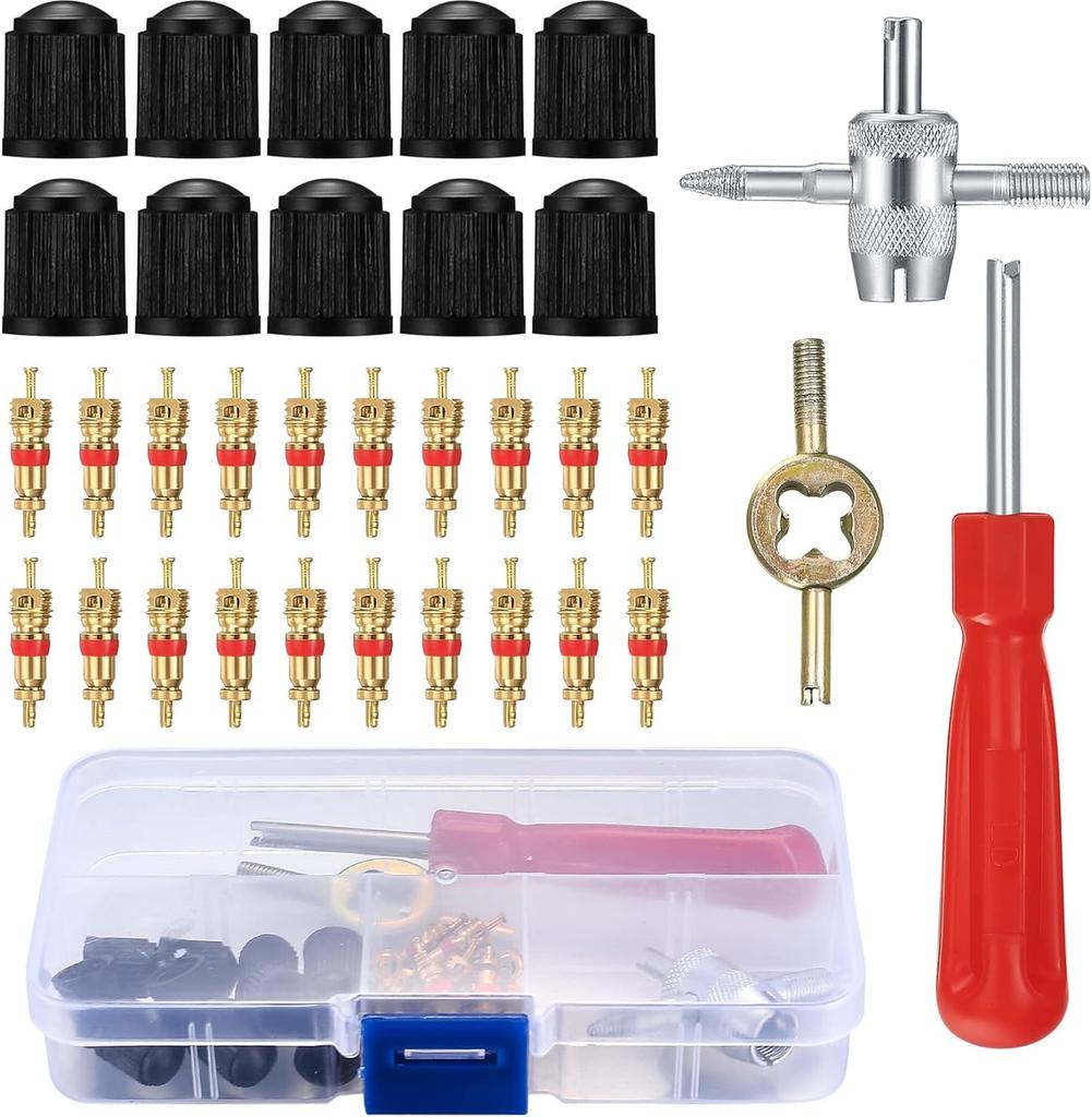 JUTOSU Tire Valve Core, Tire Repair Tool, Tire Air Valve Installation Tool, Conversion Adapter,