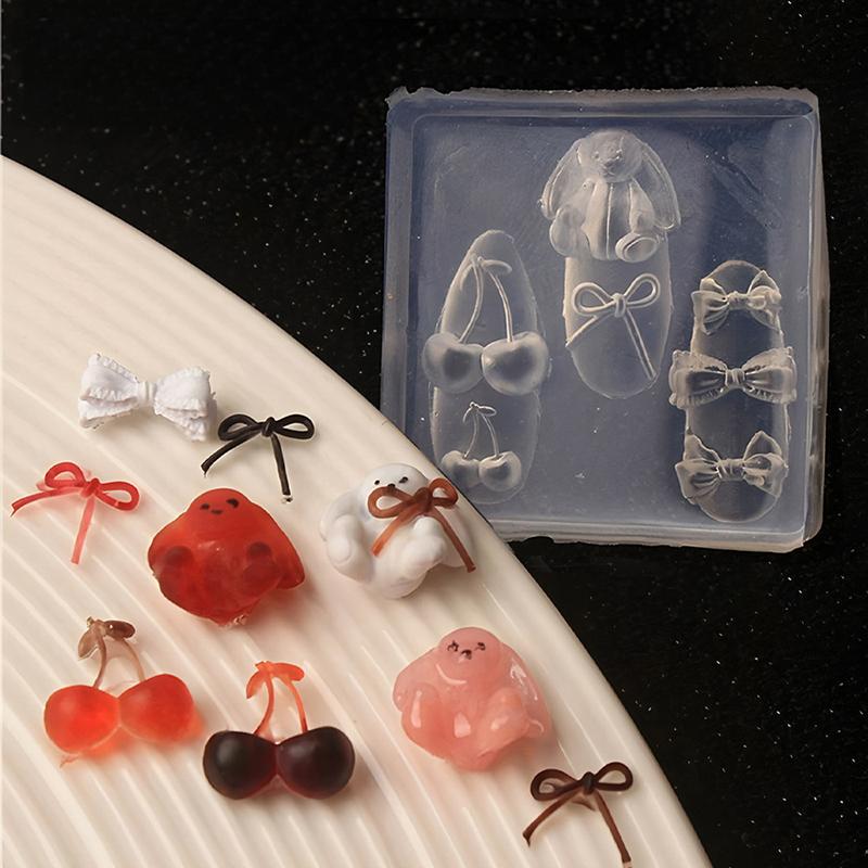 3D Silicone Mold Flower Heart Nail Art Decorations Nails Diy Design Butterfly Bow Nail Mold Stamping Plate Manicure Mold