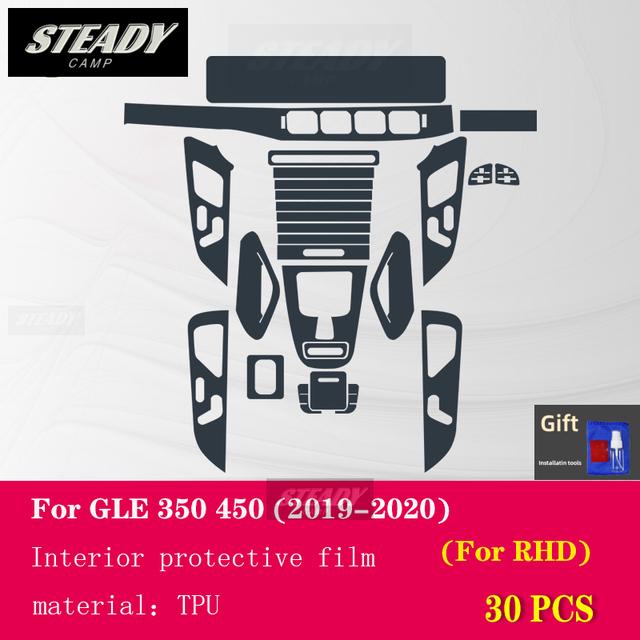 For Mercedes Benz W167 GLE W292 - Car Interior Center Console Transparent TPU Protective Film Anti-scratch Accessorie