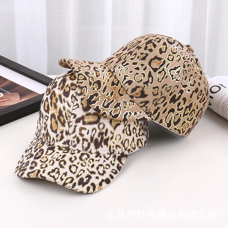 New leopard print bronzing pattern baseball cap men's and women's spring and autumn outdoor sunscreen visor couple hat
