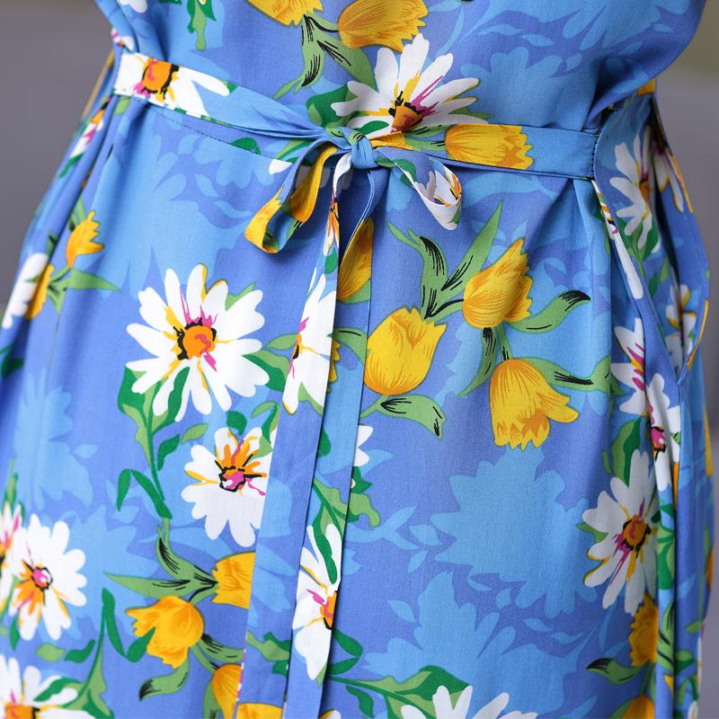 Sommer-Boho-Kleider für Damen, elegantes kurzärmliges langes Kleid in Übergröße