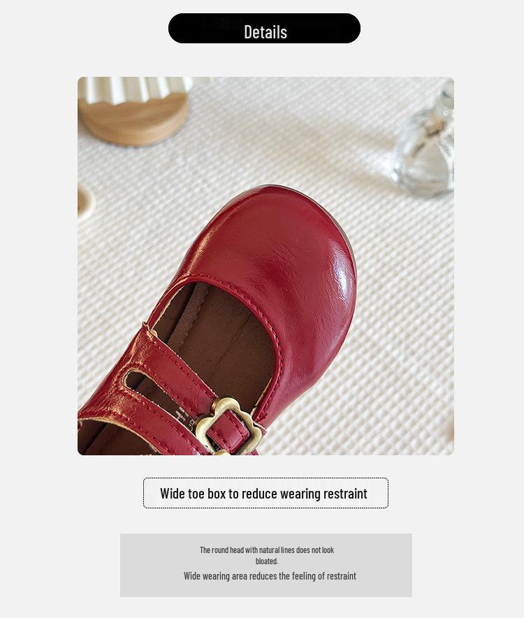 2025 Spring/Autumn Girls' Soft Sole Princess Leather Shoes