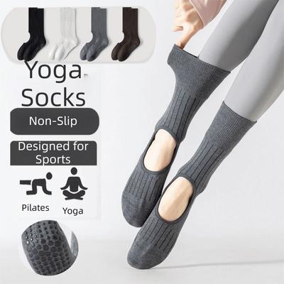 Chaussettes de Yoga en Coton Respirantes à Bandes Antidérapantes Nouvelles Chaussettes Mi-Haut