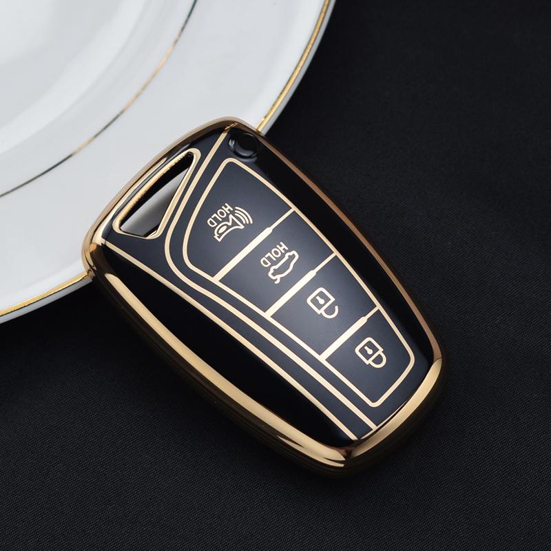 

Модный чехол для ключей из ТПУ для Hyundai 3 4 кнопки Santa Fe Sport Ix45 Equus Centennial Genesis G80 Grandeur Azera 2013-2016