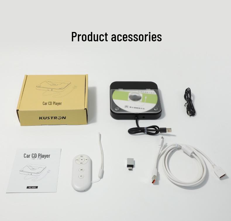 Tragbarer USB-Auto-CD-Player - Extern, Verlustfreie Verbindung, Hi-Fi Multifunktion