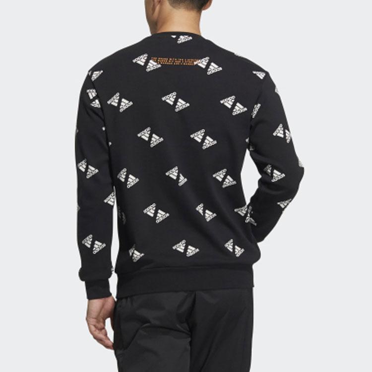 Adidas Fi BP1 All Over Print Logo Sweatshirt Men Black HE7447