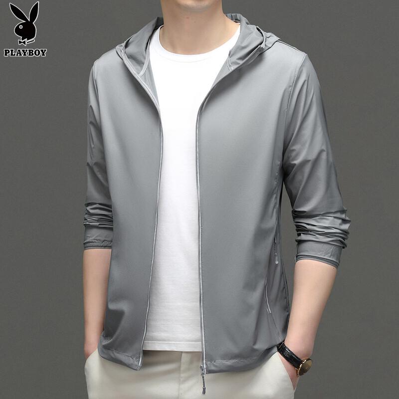 PLAYBOY Men s Hooded UV Protection Ice Silk Jacket 2XL