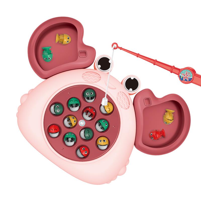 Interactive Rotating Crab Fishing Game - Cute Desktop Toy for Kids