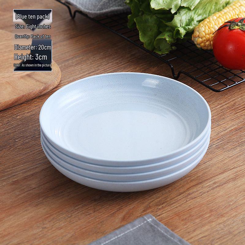 Sada biologicky odbouratelných plastových jídelních talířů odolných vůči vysokým teplotám