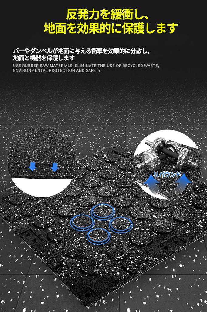 XXIAOTIAN Gym Fitness Gym Mat for 50cm X 20mm High High Density Pack of Mat, Training, 50cm, Thick, Soundproof, Hardness, (Black, 505020cm, 2)