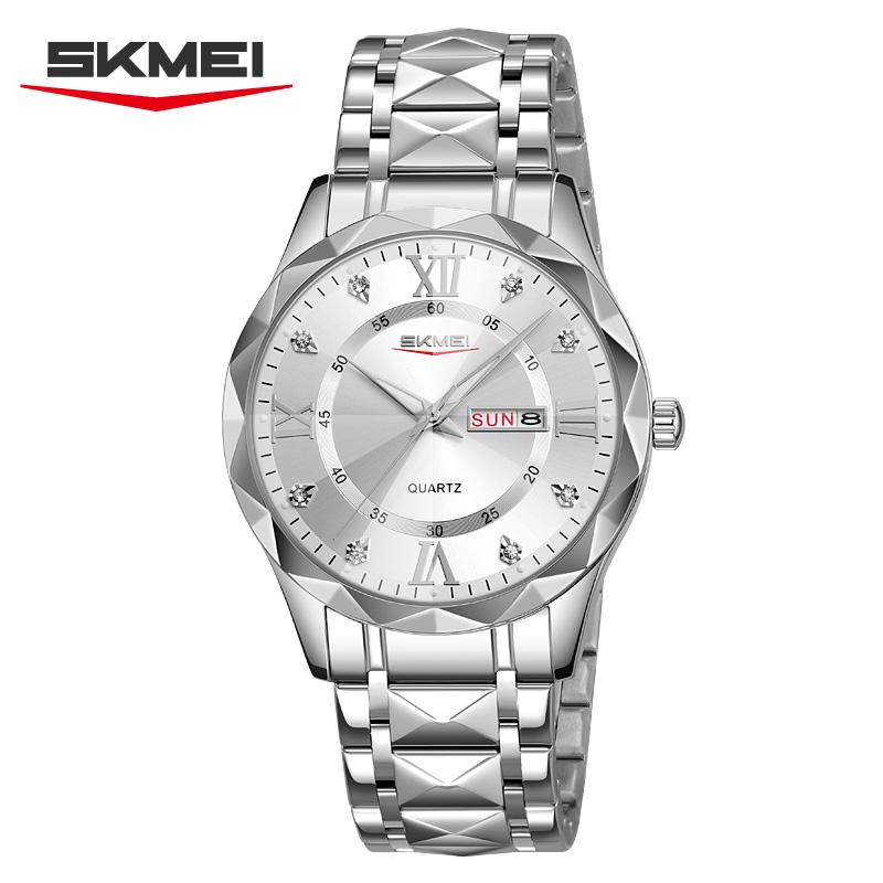 SKMEI New Man Waterproof Fashion Luxury Dial Exquisite Quartz Stainless Steel Watch for Women 9369