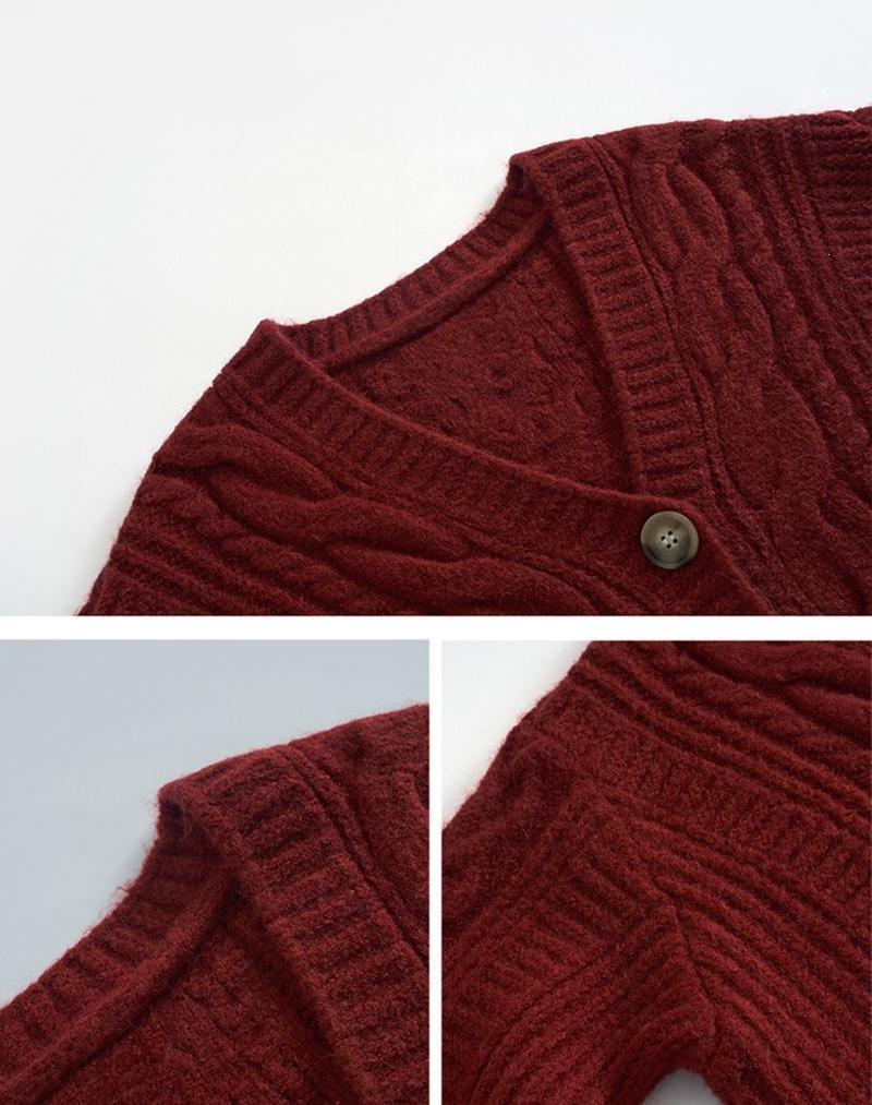 Retro Chic V-neck Cable Knit Sweater, Versatile Loose-Fit Autumn/Winter Jacket for Women
