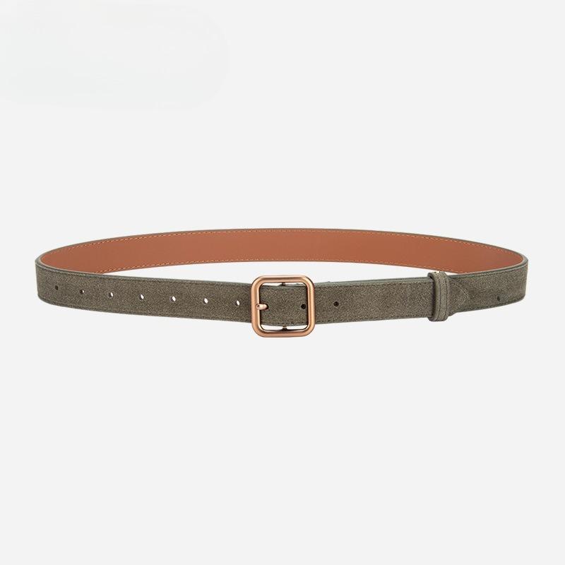 Korean Style Ins Style Belt Women's Belt Matte Reverse Velvet Fashionable Versatile Decorative Jeans Dress Belt Women