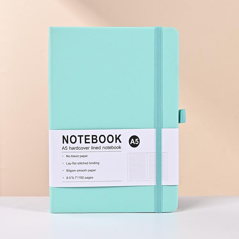 Exklusives PU-Leder-Notizbuch zum Zubinden mit elfenbeinfarbenen linierten Seiten - Macaron-Edition