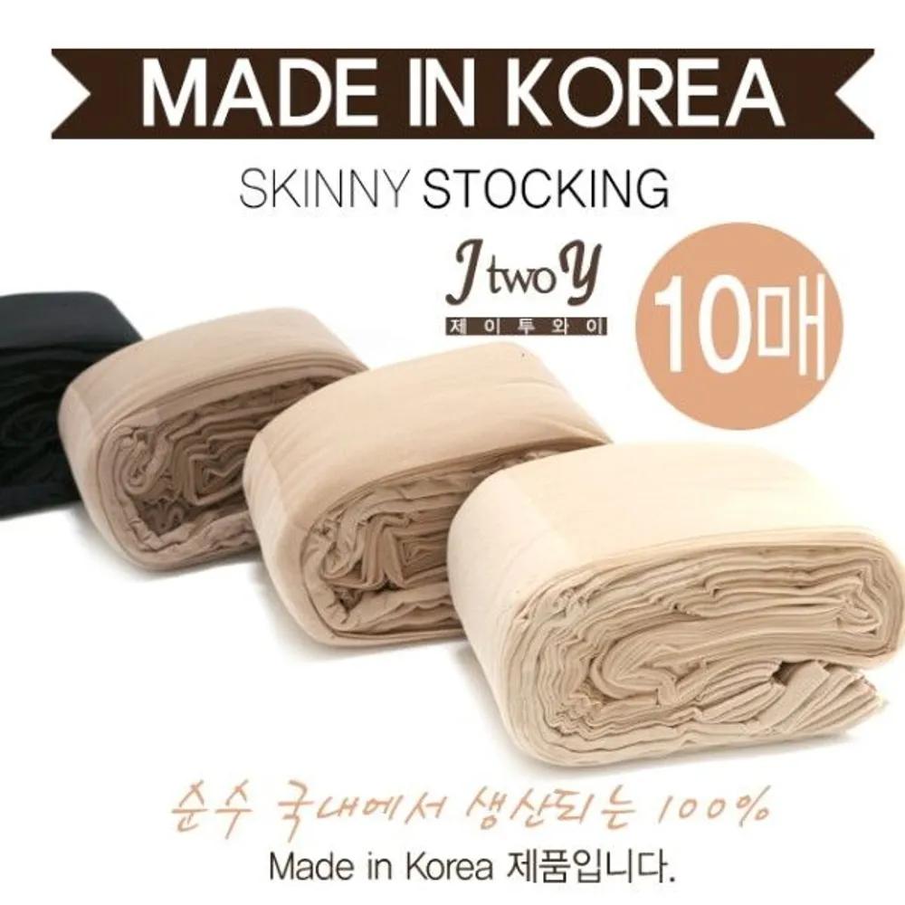 [J.Cotton] Черные чулки 10 пар Студенческие чулки Колготки Телесные чулки Natural Beige 10 Sheets