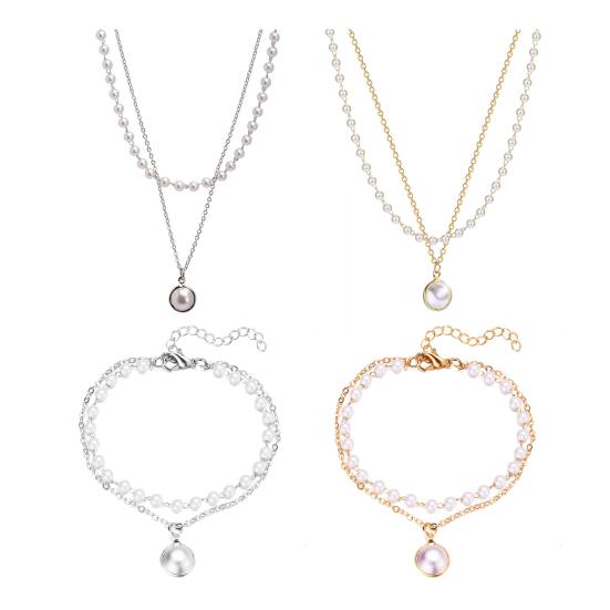 Ručně vyráběný náramek z umělých perel pro ženy, nastavitelný slitinový náramek, náhrdelník z imitace perel, retro šperky k narozeninovým dárkům