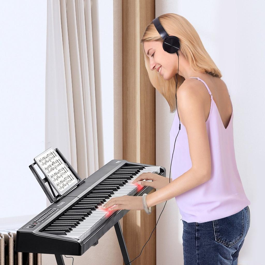 88 Key Digital Piano Keyboard Semi Weighted Full Size Electric Portable