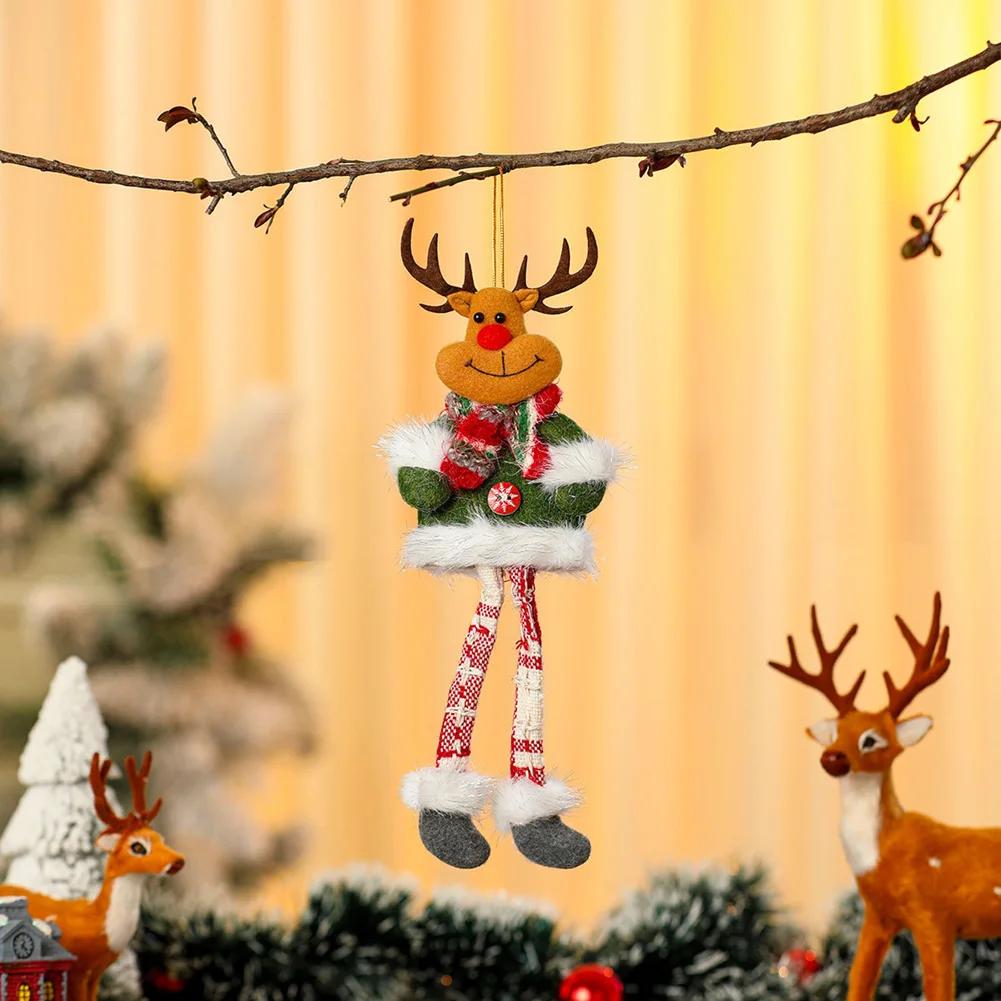 Christmas Tree Doll Hangings Christmas Family Party Dress Up Fabric Art Dance Raise Your Hand Pendant Evening Party Decoration