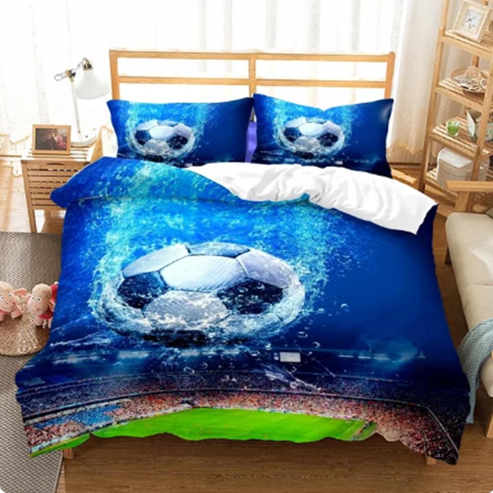 Soccer Ball Duvet Cover Set Colorful Soccer Fans Bedding Set Sports Theme Bedroom Decor for Boys Teens
