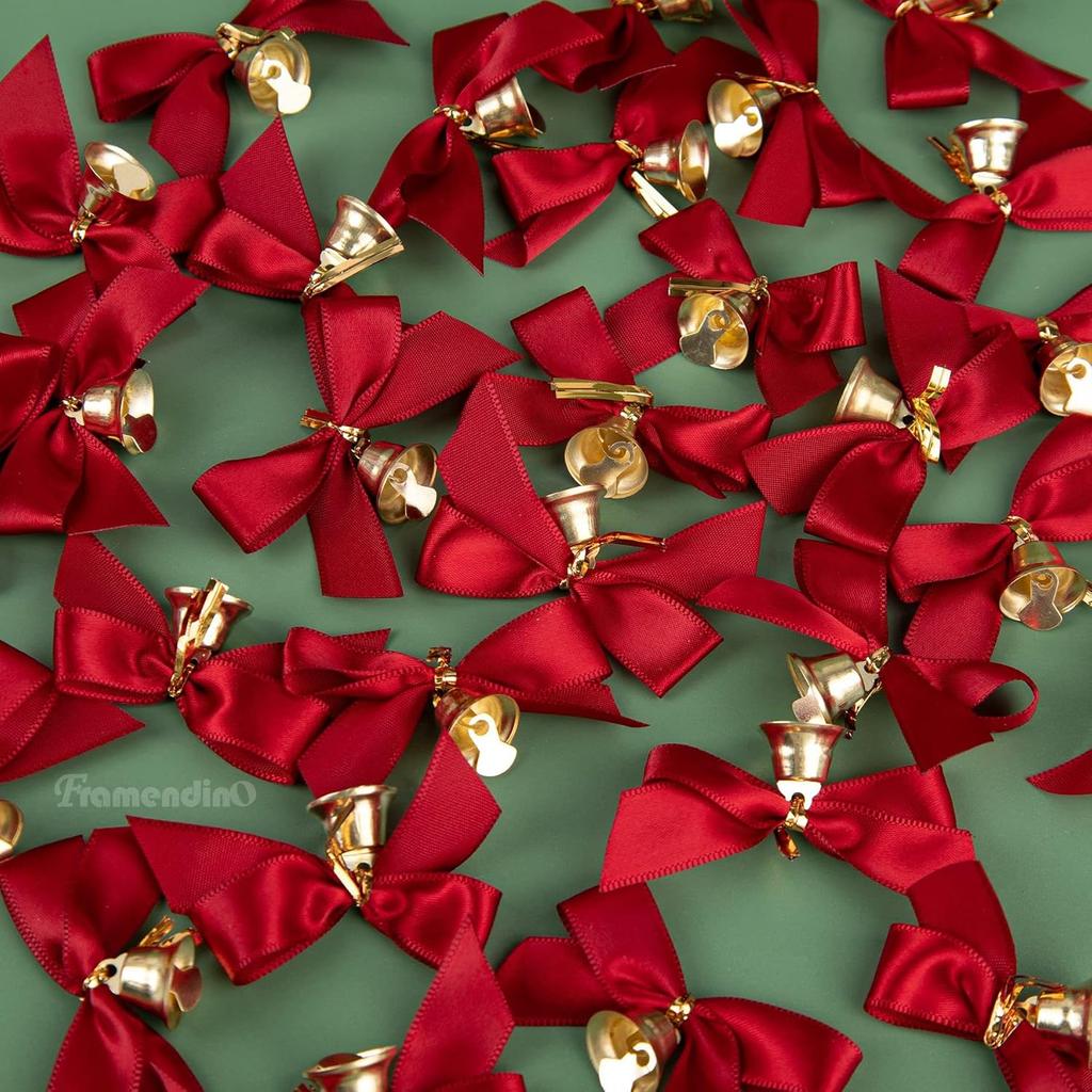 10/50PCS Christmas Sparkling Bows Decoration Xmas Tree Pendant Ornaments for Home Christmas New Year Party DIY Bow Decorations