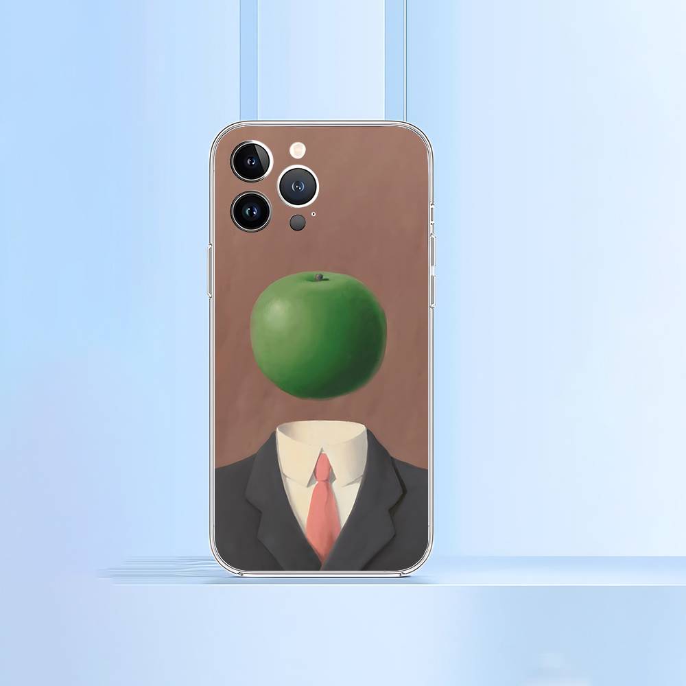 H-Rene Magritte-S Art Phone Case For Iphone 16 15 11 13 14 Pro Max 7 8 Plus X Xr Xs Max Se2020 12mini Transparent Cover