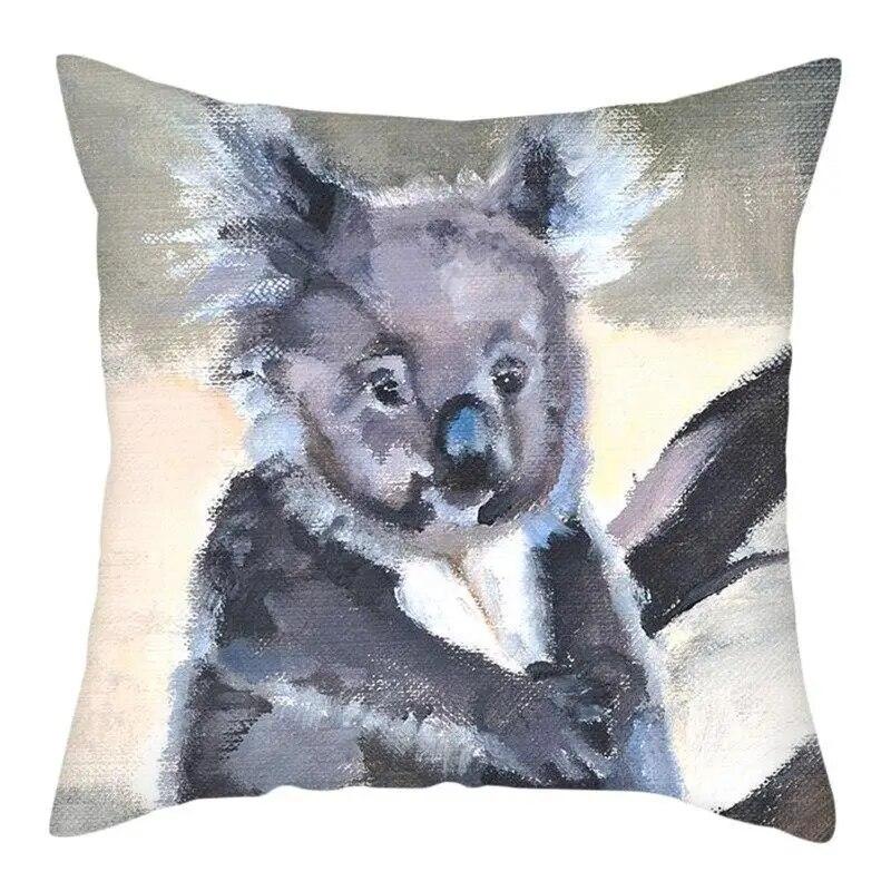 45x45cm Cute Koala Cushion Cover Cartoon Animal  Pillow  Sofa Seat Lumbar     Home Decoration