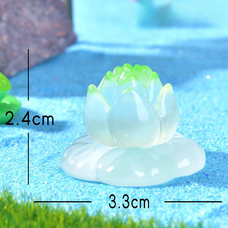 Leuchtende Blütenknospen Lotus Ökologisches AquariumAquarium Landschaftsdekoration Harzzubehör und Ornamente