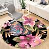 1pc Butterfly Floral Pattern Carpet, Round Non Slip Durable Large Size Office Carpet, Suitable for Office