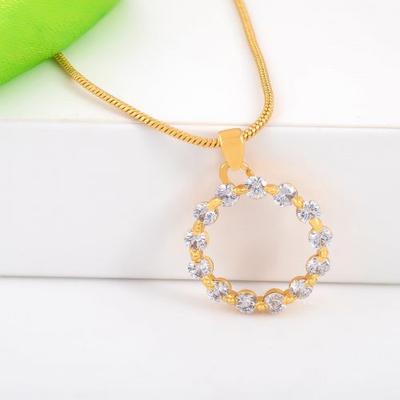 Fashionable Gold Plated Candy Pendant with Unusual White Crystals for Women