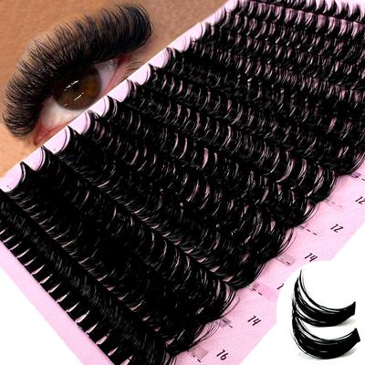 Cluster-Wimpernverlängerung, 160/266 Bündel, 50D/60D/80D, natürlicher Stil, individuelle Wimpern, handgefertigte Wimpernbündel, 3D-Nerz-Wimpern