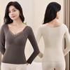 Women's Double-Sided Velvet Self-Heating Top with Fixed Cups, Thickened Waist, Long Sleeves - Warm Autumn Shirt.