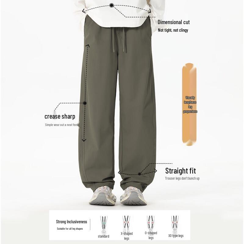 MINISO Men's Winter Fleece-Lined Casual Straight-Leg Pants