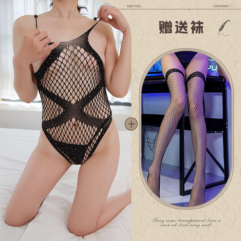 Sexy underwear European and American sexy netwear net socks hot diamond gypsy women's onesie