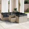 VidaXL Garden Lounge Set 9 Pcs with Light Grey Cushions Wicker 3326133