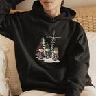 

Faith Hope Love Snowman Hoodie Christmas Christian Cross Winter Holiday Top Gift L
