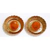 Small Pure Brass Plate for Puja / Diwali / Bhog Thali with Beautiful Flower Embossed Design (Golden) Set of 2pcs