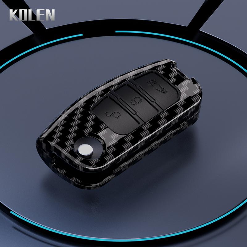 

Abs Carbon Fiber Car Key Case Cover For Ford Fiesta Focus 2 Ecosport Kuga Escape Falcon B-Max C-Max Eco Sport Galaxy Accessories