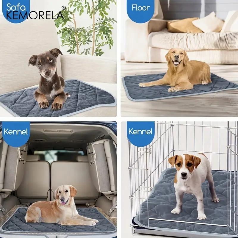 Extra Large Heavy-Duty Winter Warm Pet Bed - Non-Slip Washable Dog Crate Mat & Cat Pad Indoor Warm Bed for Small to Large Dogs