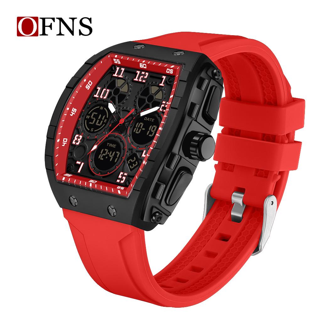 Sanda Men s Multifunctional Barrel-Shaped Youth Sports Watch - Silicone Quartz with Alarm