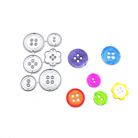 Cutting Die DIY Effective Carbon Steel Cute Button Shape Rust-resistant Stencil Mold for Card