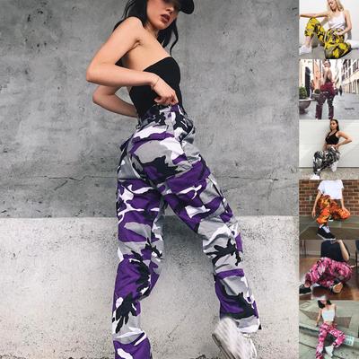 Damskie spodnie cargo z wysokim stanem w stylu jogger, luźny krój, zwężana nogawka, casualowe spodnie typu utility z elastycznym pasem i ściągaczami przy kostkach