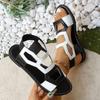 Spliced Plus Size Sandals Women's Round Toe Open Toe Non-Slip Slip-on Soft Sole Non-Slip Flats