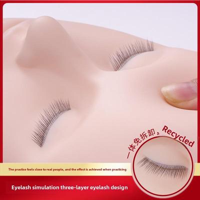 Wimpern-Übungsmodellkopf mit dreischichtigen künstlichen Wimpern