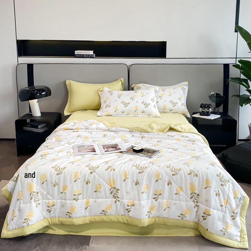 Yamok Class A Washed Cotton-Linen Soybean Fiber Summer Quilt Set