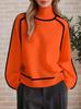 Maglione a maglia casual largo a righe autunno/inverno snellente